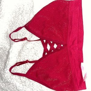 Sparkly red victoria’s secret  sports bra!